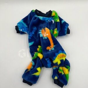 🐾 Cozy Dinosaur Fleece Dog Pajamas / Full-Body Jumpsuit 🦖 Size Small
